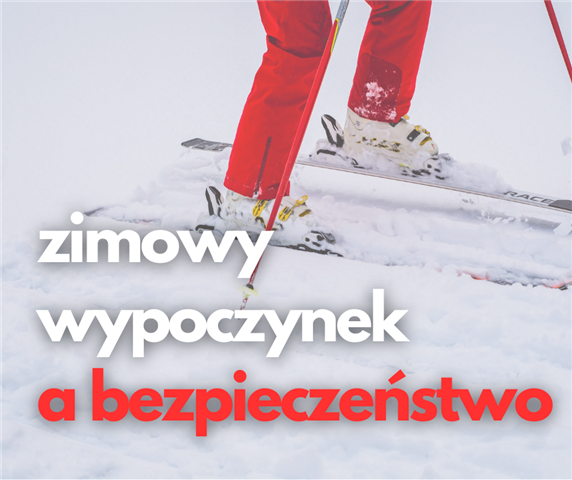 grafika informacyjna przedstawiająca narciarza i napis: 